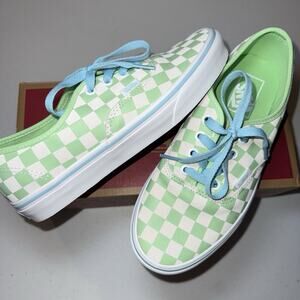 VANS Authentic Checkerboard Pistachio Green Lace-Up Sneakers Size 7.5 Women’s